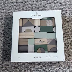 Hearth & Hand Wooden Block Set - Green, Gray, Tan